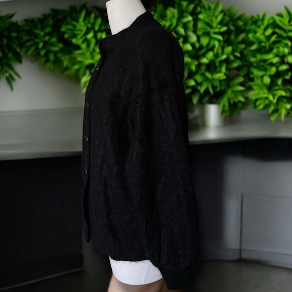 Vintage Fluffy Angora Black Button down Jacket - Picture 4 of 7